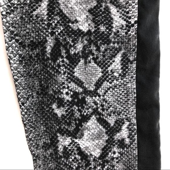 Rebecca Taylor snakeskin print track pants joggers black gray trousers pull-on 0 - Picture 5 of 15